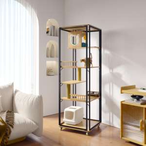 Villa mobile personnalisée à plusieurs étages mobilier durable pour animaux de compagnie avec motif animal <span class=keywords><strong>en</strong></span> bois massif fabriqué <span class=keywords><strong>en</strong></span> métal pour <span class=keywords><strong>lapin</strong></span> vivant - Product Image 5