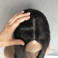 En gros Toppers pour femmes en cheveux humains vierges bruts 100% naturels, couleur mèches, avec base en soie et trame
