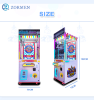 Zormen Machine de jeu à griffes mini individuelle, thème Carnaval, avec armoire lumineuse motif raton mignon pour fêtes, acceptant plusieurs modes de paiement et fonctionnant à pièces, pour jouets