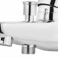 Mitigeur de douche mural moderne de luxe chromé à levier unique avec inverseur, robinet de baignoire en laiton