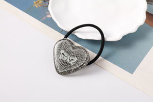 स्टाइलिश कोरियन शैली की लड़कियों के बाल संबंध महिला हेयरबैंड प्यारे बच्चों के लोचदार पोनीटेल धारक एसीटेट ऐक्रेलिक धातु कुंजी चेन - Product Image 4