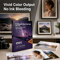 Papier photo personnalisé, format personnalisé, papier photo RC, papier photo Fujifilm De100, imprimante jet d'encre, holographique, fournisseur OEM de papier photo RC personnalisé