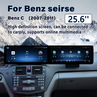 Autoradios 25,6 pouces avec Bluetooth, écran tactile, navigation GPS, Android W204, Carplay, lecteur DVD pour Mercedes C W204 07-11