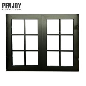 <span class=keywords><strong>Fenêtre</strong></span> à battant triple vitrage en aluminium à rupture de pont thermique avec montants, haute performance d'isolation - Product Image 1