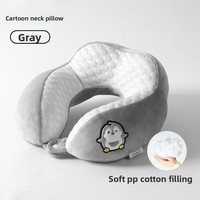 Oreiller de voyage en coton PP en forme de U, en velours cristal, confortable pour la sieste au bureau, cadeaux d'affaires personnalisés, vente en gros