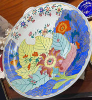 Handbemalte Tabakblatt-Muster Große Porzellanteller Antike Chinesische Dekorative Ausstellungsteller Handgezeichnete Essteller