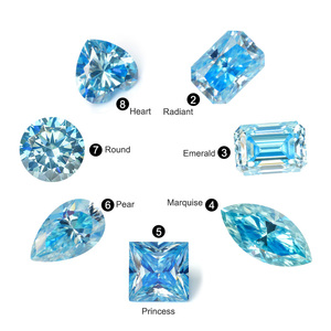 Moissanita Goldleaf con Certificado GRA, Piedra Colorida de Alta Calidad, Color Azul, 1ct 2ct 3ct, Piedra de Moissanita VVS - Product Image 5