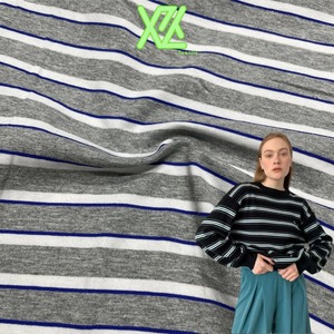 Baumwolle Spandex <span class=keywords><strong>Odell</strong></span> Streifen Umweltfreundlicher Activewear-Stoff Dehnbar Weich Atmungsaktiv T-Shirts Langarm-Oberteile Sweatshirts - Product Image 4