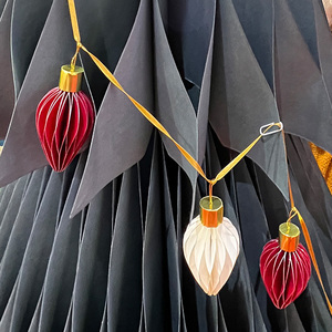 Machine-Made High Quality Environment-Friendly 9cm Paper Honeycomb <b>Light</b> <b>Bulb</b> <b>Decoration</b> Christmas Ball & Tree Ornaments - Product Image 4