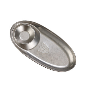 Retro 304 Stainless Steel Snack Plate Two Compartment Bar KTV Platter Creative Design Microwave Safe - Product Image 2