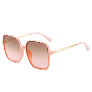 แว่นกันแดดกรอบสี่เหลี่ยมสีชมพูสำหรับผู้หญิง UV400 ป้องกันแสงยูวี 400 เลนส์พีซีแฟชั่นกรอบใหญ่ประเภท 3 แว่นกันแดด - Product Image 1