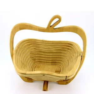 Foldable फांसी फल लकड़ी की टोकरी