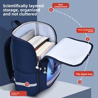Mochila Escolar Impermeable de Gran Capacidad con Diseño Degradado para Niños, Protección de Columna, Ligera, para Niños y Niñas de Primaria