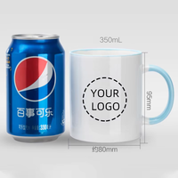 Tasse à café en céramique imprimée avec logo personnalisé de 10oz tasse en céramique personnalisée tasse à café en porcelaine avec poignée cadeau