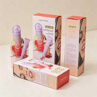 Boîte d'emballage cosmétique personnalisée avec finition mate, couleur pleine CMYK, OEM, kit de soin des lèvres, boîte cadeau, boîte en papier ondulé kraft