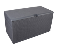 Grand bac de rangement en PE - Conteneur de rangement pliable multifonction moulé par injection, capacité 450L, couvercle verrouillable en PP, style américain