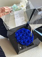 Boîte à musique Bluetooth de luxe en acrylique avec 12 roses éternelles pour la remise des diplômes, Noël, Thanksgiving, la fête des Mères