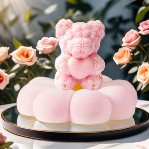 Round Flower Silicone Mousse Cake Mold 19.5Cm White For DIY Baking - Product Image 2