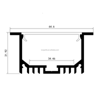 Profil LED linéaire encastré pour plafond intérieur, installation facile, alliage d'aluminium 6063-T5