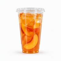 Gobelets en plastique PET avec logo personnalisé, gobelets à paroi simple de 16 oz avec couvercles pour café glacé, jus, boissons froides, smoothies