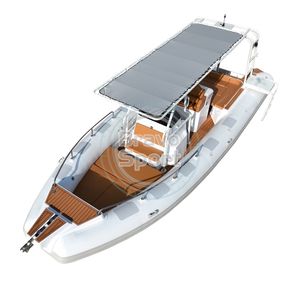 Console di lusso centro Yacht 8.6m 28ft Hypalon doppio profondo V in fibra di vetro scafo barca a costola gonfiabile con grande T-TOP - Product Image 4