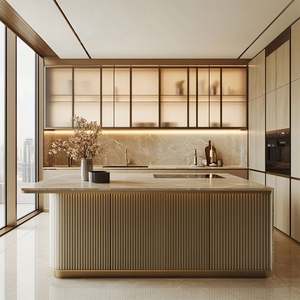 Juego de Muebles de Cocina Personalizados para Villa de Lujo, Renovación Completa de Apartamento, Encimera de Granito, Armario de Pared, Barra de Bar, Hogar - Product Image 3