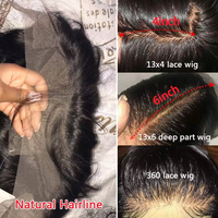 2026 Vente Chaude Perruques Lace Front Cheveux Vierges Indiens Bruts, Perruque Frontale Transparente en Dentelle, Fournisseur, Perruque Complète en Cheveux Humains HD Sans Colle 12A