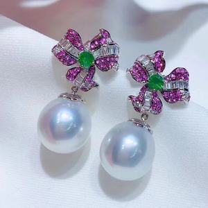 Ensemble de bijoux raffinés de style féminin en gros de Zhuji, perle naturelle de 9 mm de couleur violet rêveuse, pendentif en forme de goutte d'eau, design rond et impeccable - Product Image 2