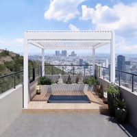 Kit de toit à persiennes bioclimatique en aluminium pour extérieur, pergola à persiennes 3x3 3x4 4x4 3x6 4x6 6x3 6x4m