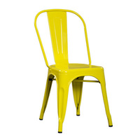 Chaise empilable industrielle en fer, couleur noir, pour Bar et café, fabrication chinoise