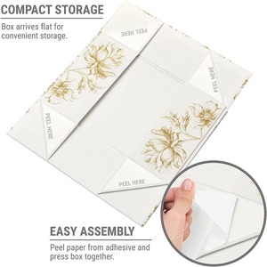 Golden flower decoration box with magnetic lid, suitable for <b>gifts</b>, wedding <b>memory</b> box can be customized according to needs - Product Image 3