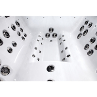 Spa de hydrothérapie extérieur portable Sunrans, moderne, de forme carrée, pour 7 personnes, avec massage par remous