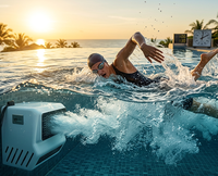 Entraîneur de nage à contre-courant professionnel à flux laminaire - Machine de nage à contre-courant pour piscine sans fin avec système de propulsion de 2000 kW