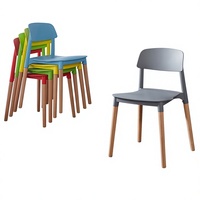 Chaise de salle à manger en plastique avec dossier épaissi, design minimaliste de style nordique moderne pour la maison et la restauration