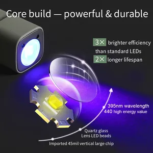 Lampe de photothérapie UV Mrnail, à une seule touche, alimentée par batterie, petite, portable, à induction automatique, mini, séchage rapide - Product Image 4