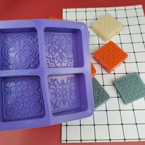 Wholesale Non-stick Silicone 4 Cavity Soap <b>Mold</b> for Handmade Soap <b>Candles</b> - Product Image 5