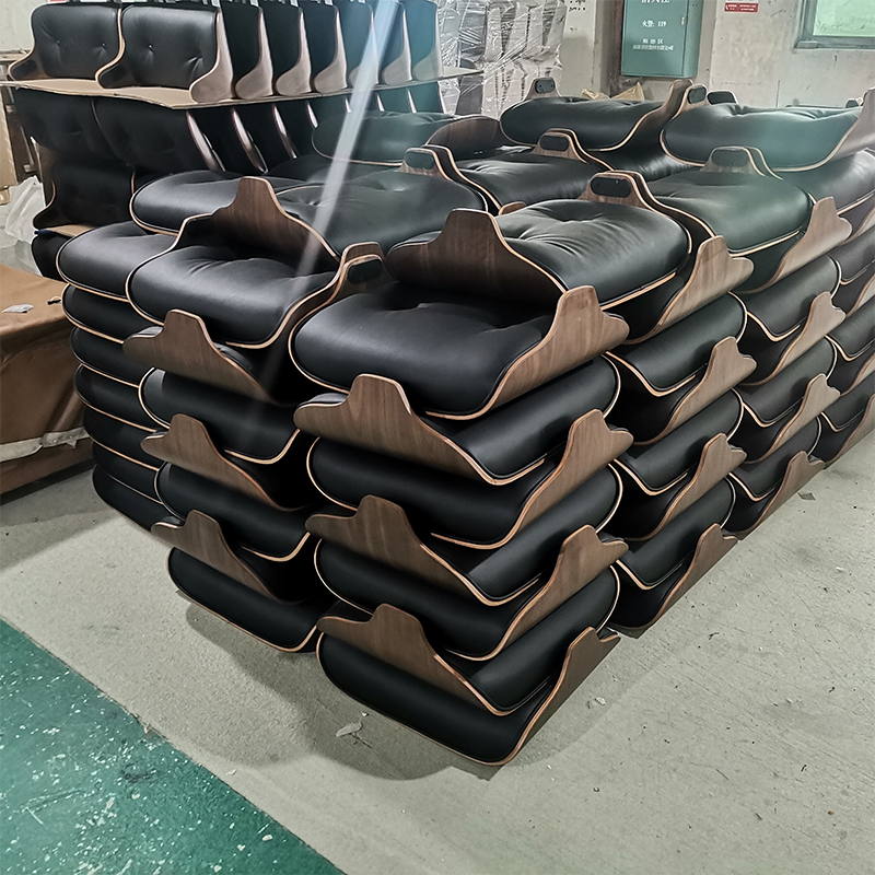 Полностью кожаный стул среднего века, кресло для отдыха в гостиной, Современная Реплика, поворотный стул для отдыха Eam с оттоманкой