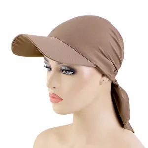 Syh48 Outdoor Casual Bandana Hat Headwear For Women Brim Visor Head Scarf Pre Tied Headwraps Lightweight Skull Cap