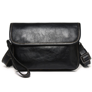 Men's Genuine Leather Crossbody <b>Bag</b> <b>Small</b> <b>Black</b> Durable Everyday Use - Product Image 5