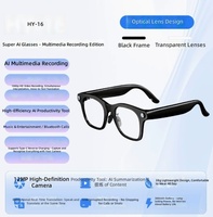 Lunettes d'enregistrement IA HY16 avec caméra 12MP, enregistrement audio-vidéo continu 4H, prise de notes, IPX4 pour interviews, réunions, extérieur