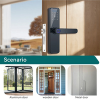 Serrure intelligente en alliage d'aluminium ACCELLOCK WF11 de sécurité de classe C, empreinte digitale, WiFi/ Compatible avec l'application Tuya/TTlock pour porte en bois
