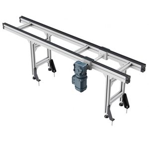 Factory Price Durable Double Speed Pallet Conveyor System Rubber Timing Aluminum Profile Adjustable Speed Restaurant Retail - Product Image 1