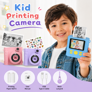 Presente de Natal de aniversário para 4 5 6 7 8 9 Anos de Idade Crianças Impressão Instantânea Crianças Câmera Digital Brinquedo Engraçado Com Papel Fotográfico Térmico - Product Image 1