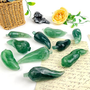 Nuevo diseño de artesanía de tallado de fluorita con gran precio, pimienta de <span class=keywords><strong>cristal</strong></span> de fluorita <span class=keywords><strong>verde</strong></span> tallada a máquina para decoración del hogar - Product Image 1