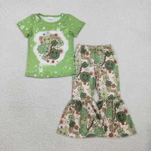 Conjuntos de Ropa Casual para Niñas de la Boutique RTS, Camiseta Infantil de Algodón Peinado Transpirable con 95% Algodón y 5% Elastano, Diseño de San Patricio - Product Image 3