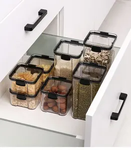 Airtight Stackable Food Containers Fridge Kitchen Plastic Organizer Storage Boxes Bins Multifunction Storage Jars