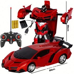 Voiture télécommandée transformable pour enfants 1:18, jouet robot transformable à une touche avec télécommande cinq directions - Product Image 4