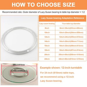 Mute Aluminum <b>Swivel</b> Plate 24 Inch Lazy Susan Turntable Bearing Low Noise For Home Restaurant Furniture Machinery - Product Image 4