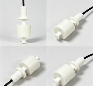Capteur de niveau de liquide, interrupteur à flotteur en plastique blanc avec câble noir pour la détection de niveau élevé ou bas - Product Image 2