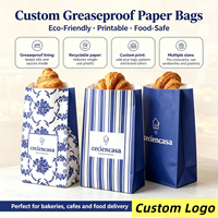 Sacs en papier kraft biodégradables et recyclables pour boulangerie, personnalisables avec logo imprimé en or, vente en gros